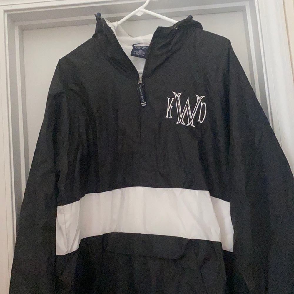 Monogrammed Charles River Pullover Rain Jacket. - image 1